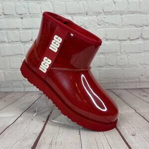 Ugg Classic Samba Red Mini Clear Waterproof Boots Women’s Size 6 (S/N 1112386K)
